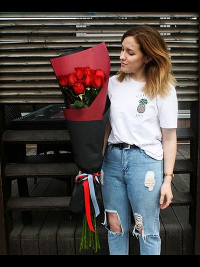 15 ГОЛЛАНДСКИХ РОЗ ''BLACK'