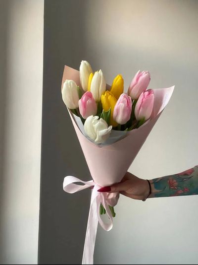 Букет из 11 тюльпанов: микс
