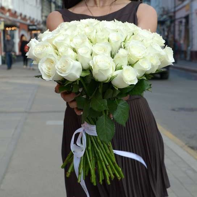 БУКЕТ ИЗ РОЗ 50 СМ "RUBER" ЦВЕТ НА ВЫБОР