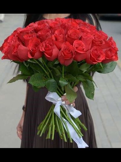 БУКЕТ ИЗ РОЗ 50 СМ "RUBER" ЦВЕТ НА ВЫБОР