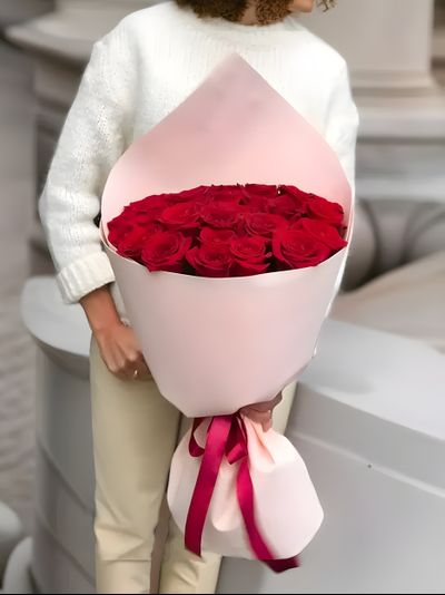 25 РОЗ 50 см ЦВЕТ НА ВЫБОР