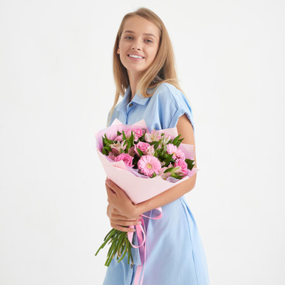 Розовый букет