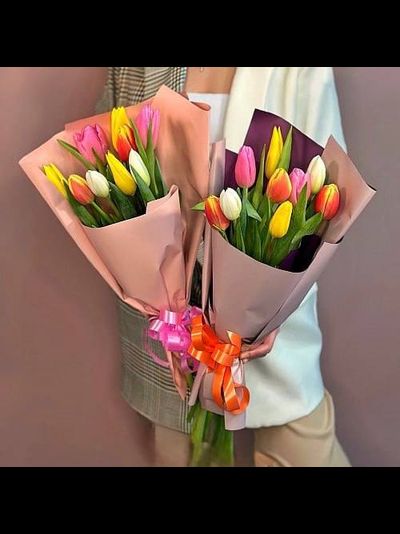 Букет из 9 тюльпанов: микс