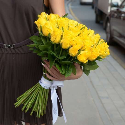 БУКЕТ ИЗ РОЗ 50 СМ "RUBER" ЦВЕТ НА ВЫБОР