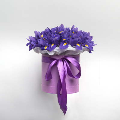 Шляпная коробка с ирисами