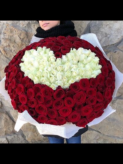 Букет из 201 розы "Rose heart"