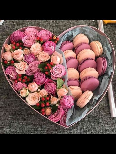 Коробка с макарон "Lovestory"