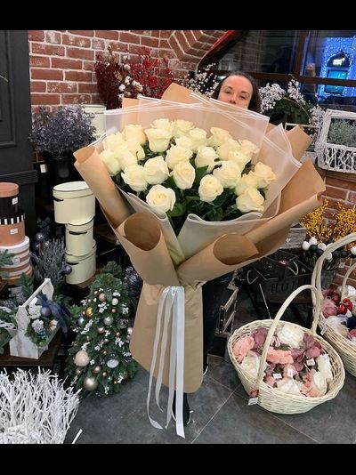 25 ГОЛЛАНДСКИХ РОЗ 80 см